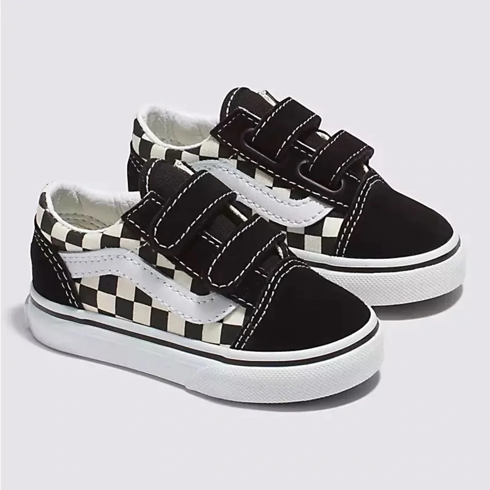 New Vans Toddler Old Skool V Primary Check Sneakers Unisex Size 4T